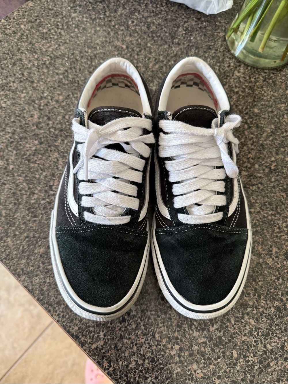 Vans Black and White Old Skool Athletic Shoes